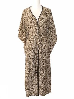 America & Beyond Women's leopard  Kaftan Dress NEW Medium